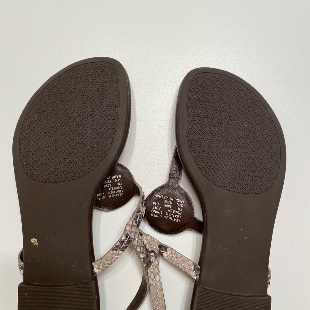 Tory Burch DANI Roccia Thong Sandal Gold Logo - Picture 5 of 8
